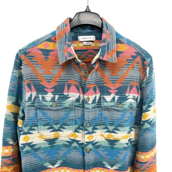 Urban Outfitters Mens Small Pre-Owned Southwestern Aztec 100% Cotton Shirt - Picture 4 of 14